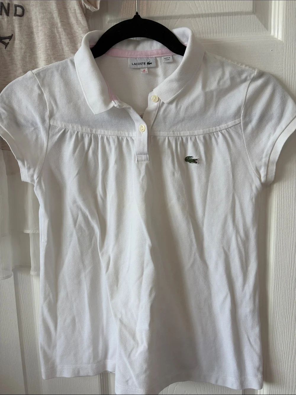Lacoste White Girls' Polo Tee with Short Sleeves and Abercrombie girls top